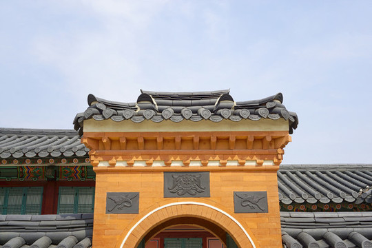 韓國(guó)景福宮緝敬堂門(mén)頭特寫(xiě)