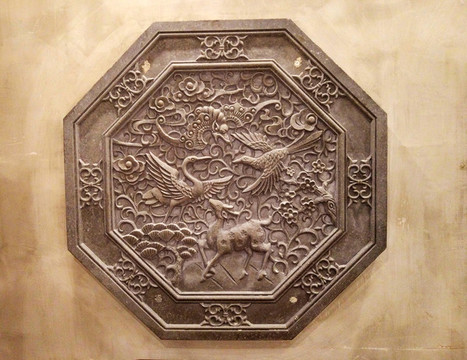 中式祥瑞古典浮雕壁畫