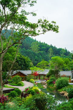 广西高峰森林公园中式园林景观