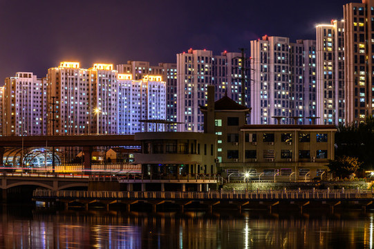 中國長春伊通河夜景