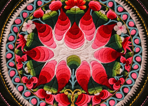 荷花刺繡