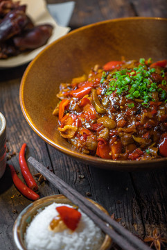 辣子茄丁拌飯