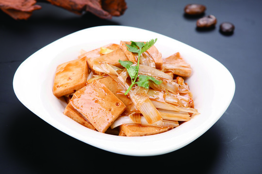 蔥燒千頁豆腐