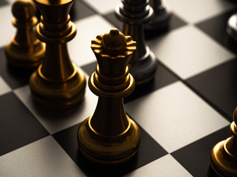 黑白棋盤上的棋子