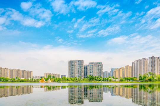 成都市錦城湖公園的風(fēng)光