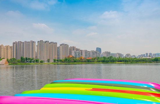 成都市錦城湖公園的風光