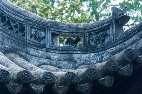 上海豫園房檐雕塑