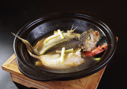 清煮鮮蝦黃花魚