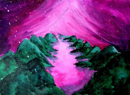 手繪插畫極夜