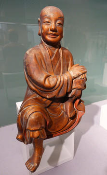 明代夾纻倚膝羅漢像