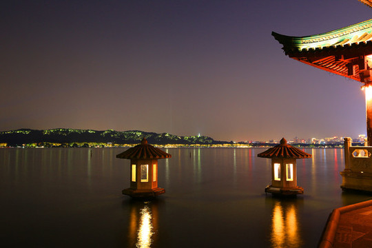 杭州西湖御碼頭夜景