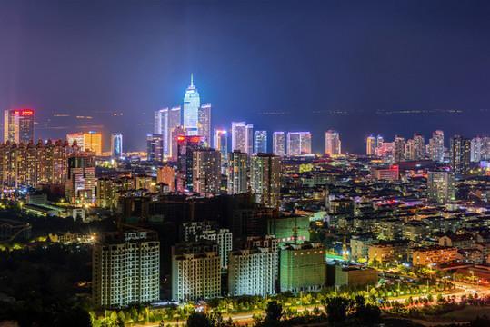 中國(guó)山東省煙臺(tái)市夜景風(fēng)光