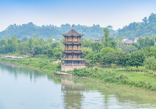 樂山的橋和古建筑