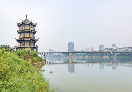 樂山的橋和古建筑