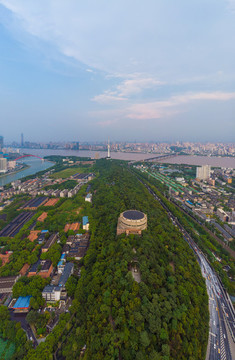武漢夏日城市航拍風(fēng)光