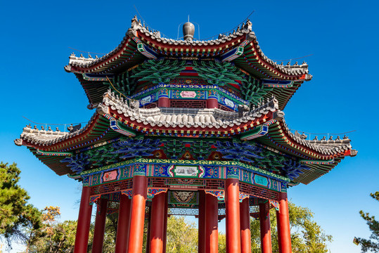 公園里的八角亭