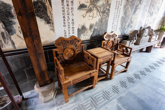 古代木質(zhì)桌椅