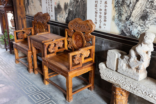 古代木質(zhì)桌椅
