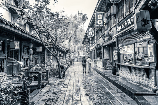 老成都黑白照片