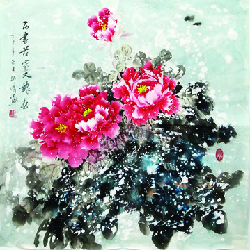 原創(chuàng)國畫寫意牡丹花手繪