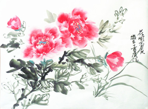 寫意牡丹