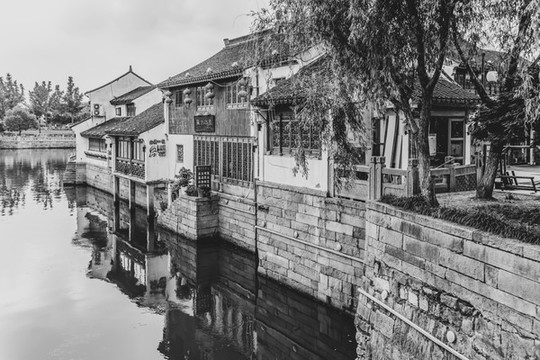 古鎮(zhèn)黑白照片