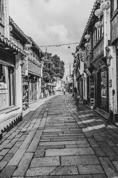 古鎮(zhèn)黑白照片