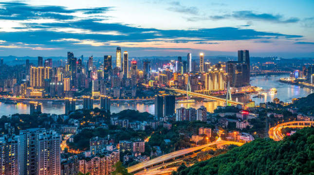 重慶夜景全景大畫(huà)幅