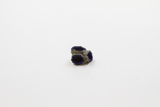 藍(lán)花朵黃金胸針