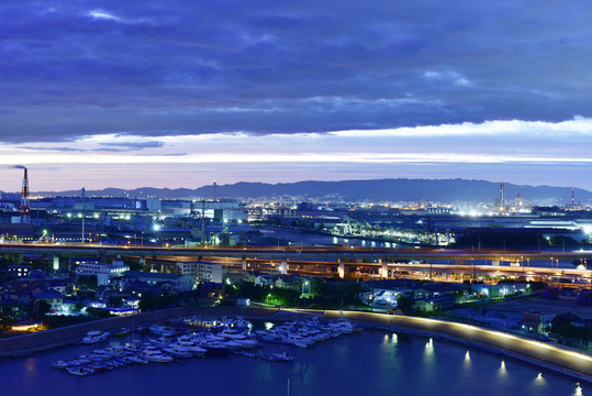 日本大阪的城鎮(zhèn)夜景