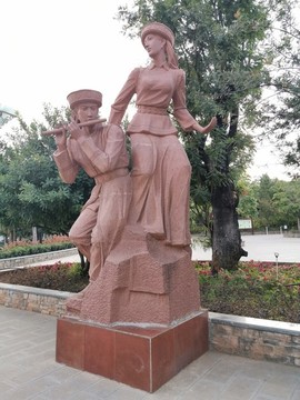 少數(shù)民族文化表演藝術(shù)主題雕塑