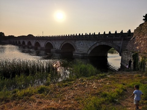 夕照下的盧溝橋