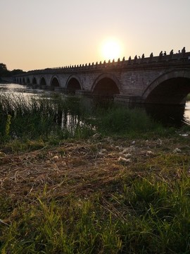 落日余暉下的盧溝橋