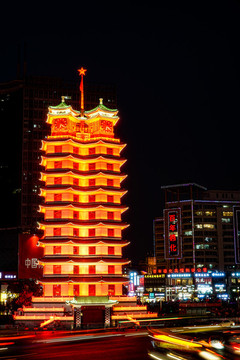 鄭州二七廣場夜景