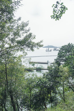 太湖岸邊萬浪橋風(fēng)景