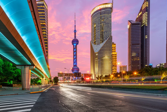 上海街道風(fēng)光夜景