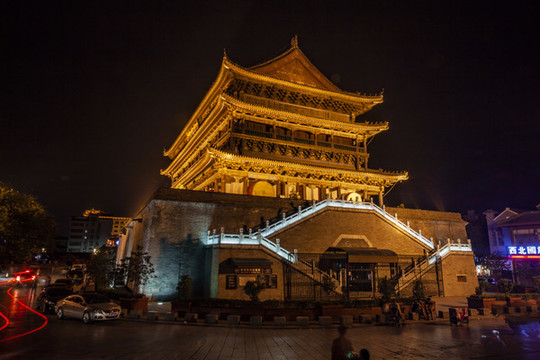 陜西西安鼓樓夜景