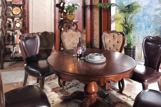 美式实木餐桌餐椅家具
