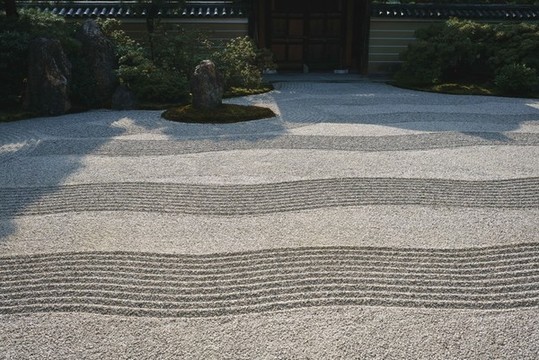 日本京都寺廟枯山水景觀