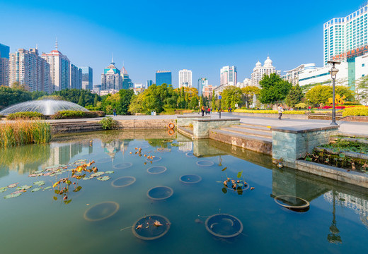 中國福建省福州市溫泉公園城市風