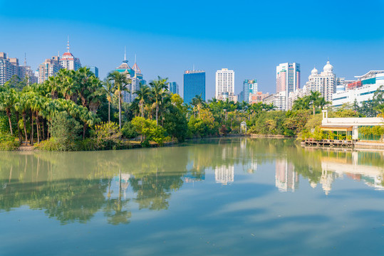 中國福建省福州市溫泉公園城市風
