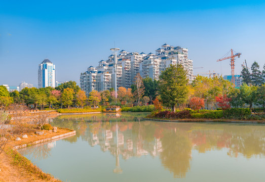 中國福建省福州市溫泉公園城市風