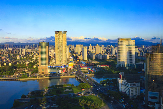 寧波鄞州城市建筑群風(fēng)光