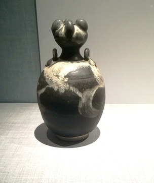 花釉瓷蒜頭壺
