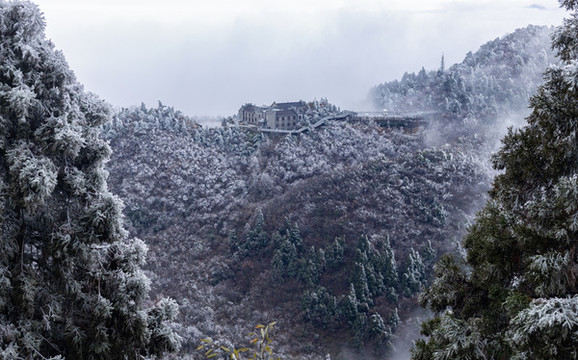 衡山霧凇景色