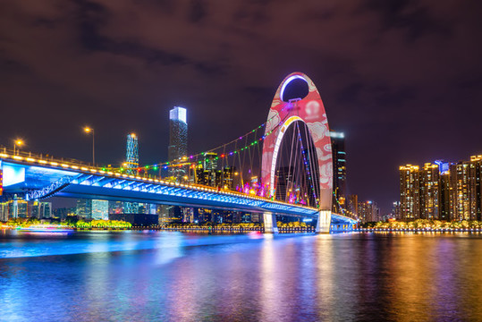 廣州獵德大橋夜景