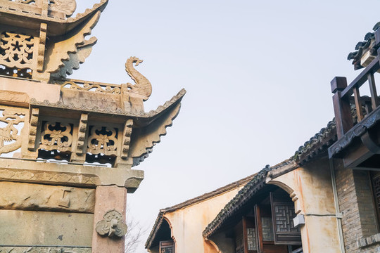 無(wú)錫美麗的惠山古鎮(zhèn)古建筑風(fēng)光