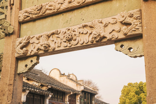 無(wú)錫美麗的惠山古鎮(zhèn)古建筑風(fēng)光