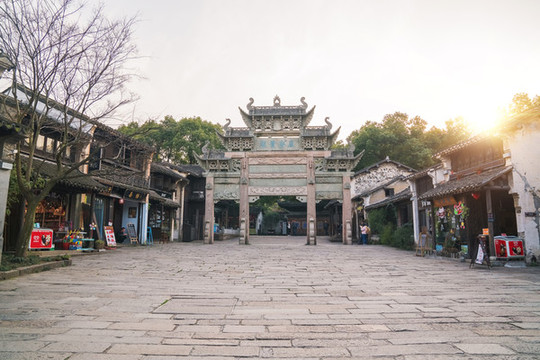 無錫美麗的惠山古鎮(zhèn)古建筑風(fēng)光