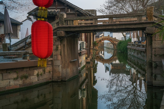 無(wú)錫美麗的惠山古鎮(zhèn)古建筑風(fēng)光